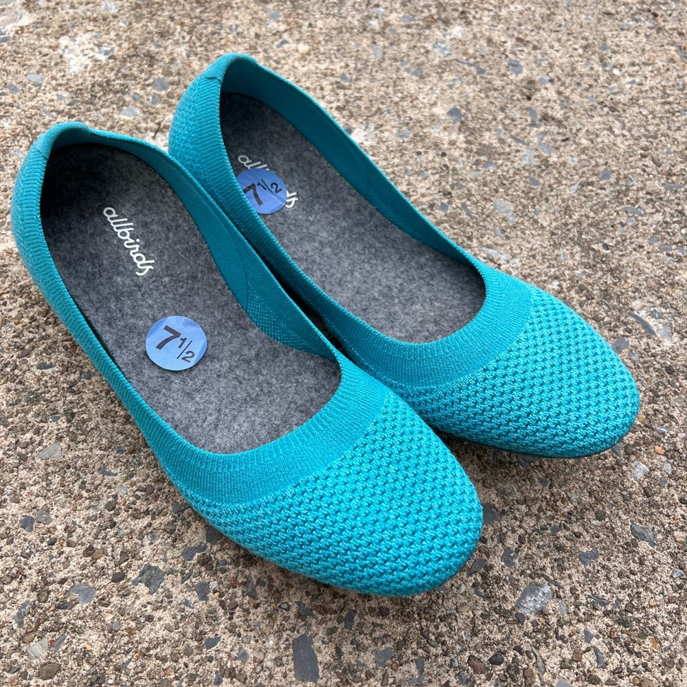 Allbirds Tree Breezers Women's 7.5  Caribbean Blue Slip On Ballet Flats Shoes